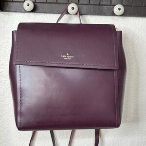 Kate Spade Leather Backpack Burgundy